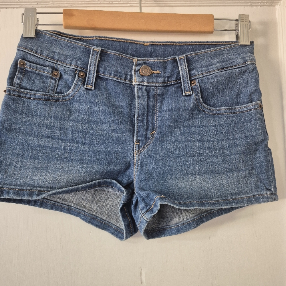Levis Y2K Stretchy Midrise Denim Jean Shorts Blue Sz 26
